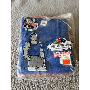 Vintage 3-pk Fruit Of The Loom Tanktop Men S NOS Red White Blue 80's USA T Shirt